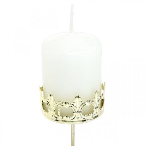 Floristik24 Coroa porta-velas, decoração de velas de Natal, castiçal para guirlanda do Advento dourada Ø5,5cm 4 peças