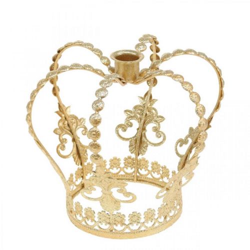 Floristik24 Coroa de castiçal, decoração de mesa, Advento, coroa de metal Dourada Ø14cm Alt.13cm