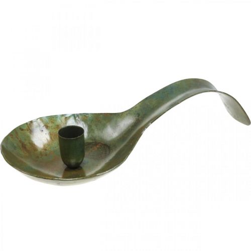 Floristik24 Colher castiçal metal antigo com pátina 25x11x5cm