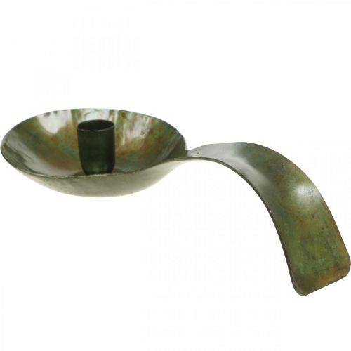 Colher castiçal metal antigo com pátina 25x11x5cm | Floristik24.pt