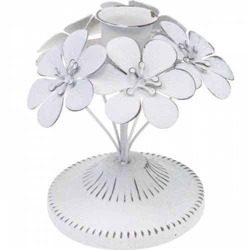 Floristik24 Decoração de primavera, lustre de metal com flores, decoração de casamento, castiçal, decoração de mesa