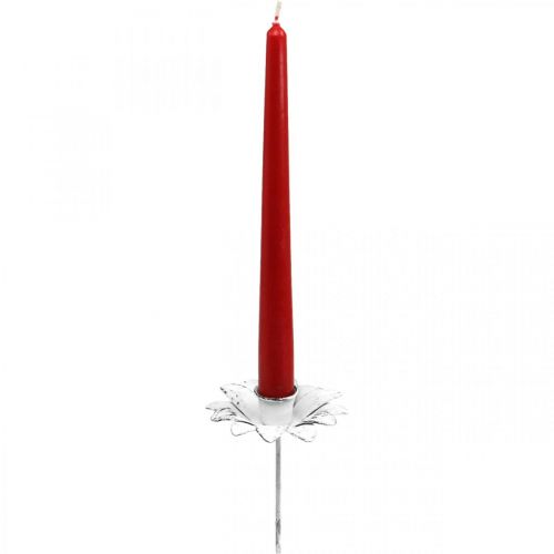 Floristik24 Castiçal flor de metal castiçal para colar Branco gasto Ø9cm