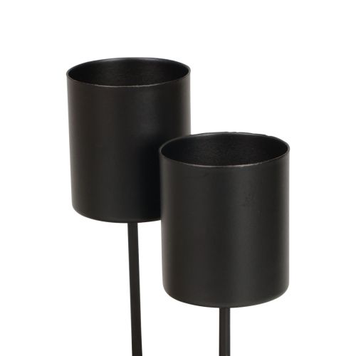 Floristik24 Castiçal encaixável, preto Ø3,5cm, 4 peças