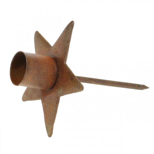 Floristik24 Estrela de decoração de velas, castiçal de árvore para colar, decoração de Natal em pátina metálica Ø5cm
