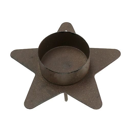Floristik24 Porta-vela em formato de estrela para tealights 10x7cm marrom