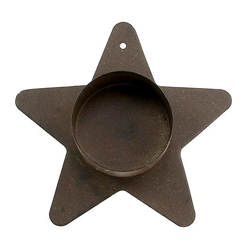 Floristik24 Porta-vela em formato de estrela para tealights 10x7cm marrom