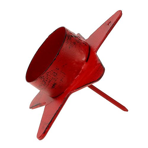 Floristik24 Porta-vela em formato de estrela para luz azul 10x7cm vermelha