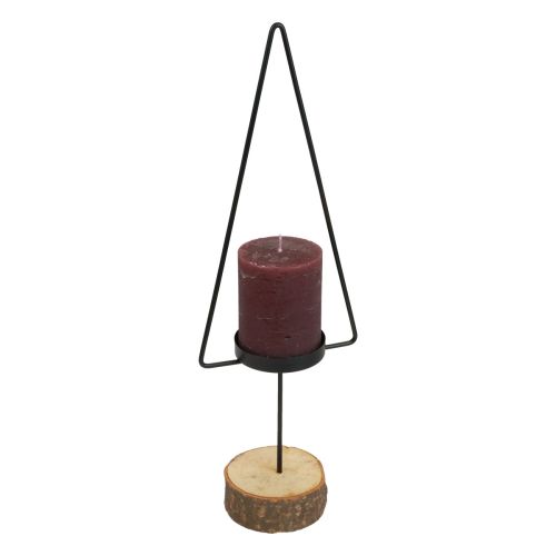 Floristik24 Castiçal de Natal, porta-velas metal preto 37cm