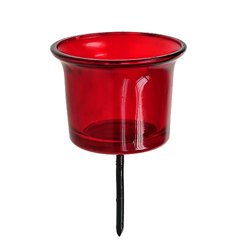 Floristik24 Castiçal para vidro tealight vermelho Ø6cm C10cm