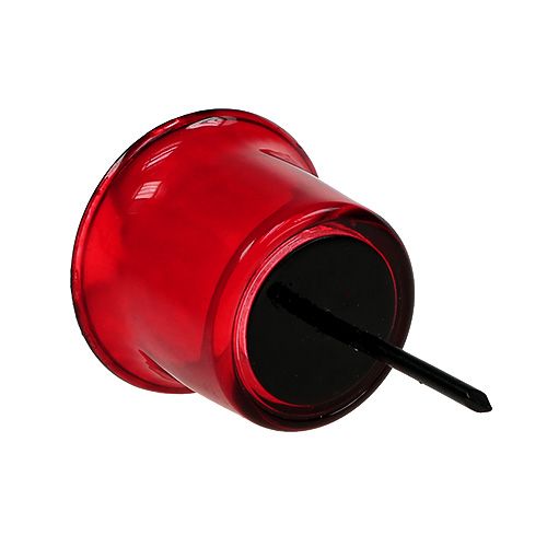 Floristik24 Castiçal para vidro tealight vermelho Ø6cm C10cm
