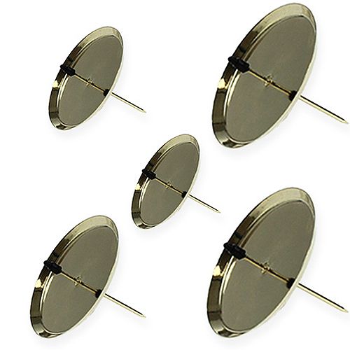 Suportes de Velas Dourados de Metal com Picos, 4 Unidades comprar | Floristik24.pt