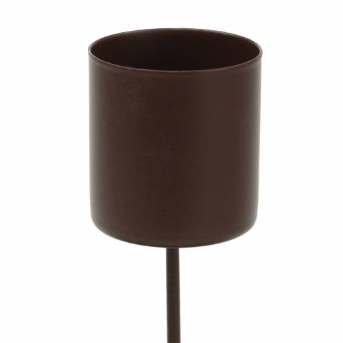 Floristik24 Castiçal para velas marrom Ø3.7cm H14cm 4pcs