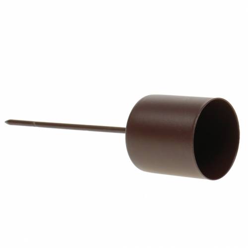 Floristik24 Castiçal para velas marrom Ø3.7cm H14cm 4pcs