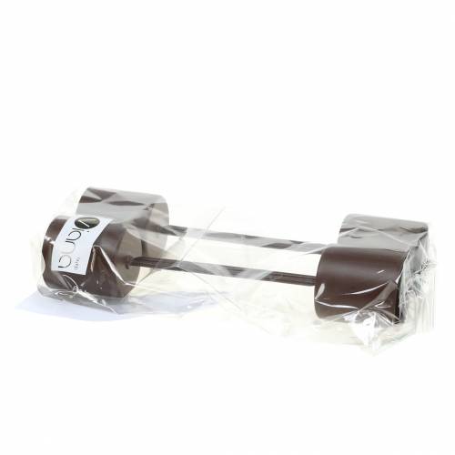 Floristik24 Castiçal para velas marrom Ø3.7cm H14cm 4pcs