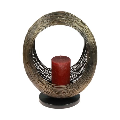 Floristik24 Castiçal escultura decorativa em metal porta-velas Alt.33,5cm