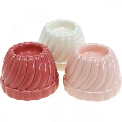 Floristik24 Suporte para velas Gugelhupf, decoração de mesa, forma de assar castiçal, bolo decorativo Alt 7 cm 3 unidades