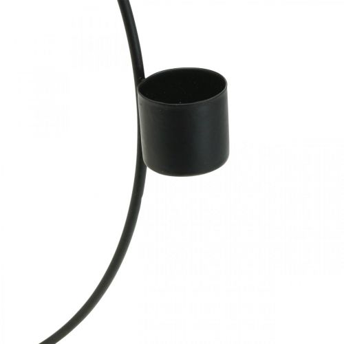 Anel decorativo com suporte para velas de metal preto Ø23cm