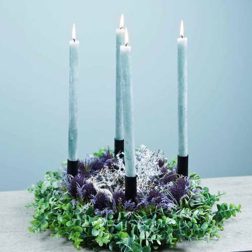 Itens Castiçal preto para velas em bastão 15 cm 4 unidades