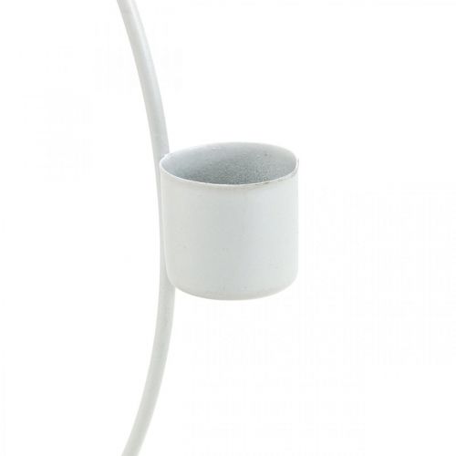 Itens Anel decorativo com suporte castiçal branco decoração de mesa de metal Ø23cm