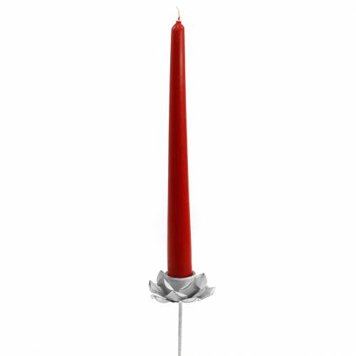 Floristik24 Porta-vela flor para colar metal branco Ø6×10cm 4 peças