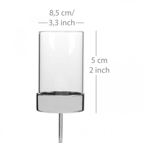 Itens Castiçal para tampar metal/vidro Ø5cm Alt.19cm 4 un