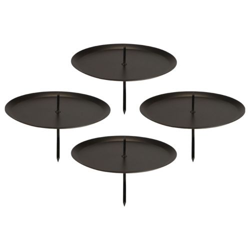 Itens Castiçal para tampar Advent metal preto Ø10cm 4 un