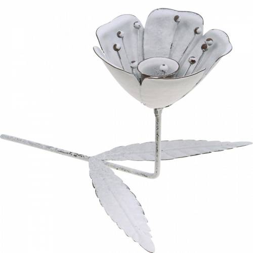 Floristik24 Decoração de primavera, forma de flor de castiçal, decoração de casamento, decoração de mesa de metal