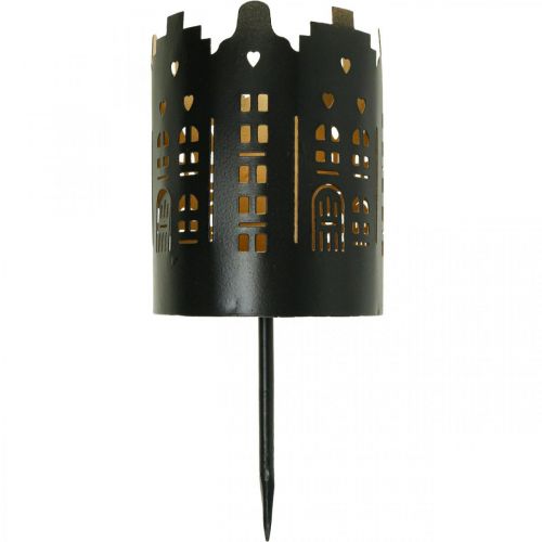Floristik24 Castiçal City Black Tealight Suporte para colar Ø8cm