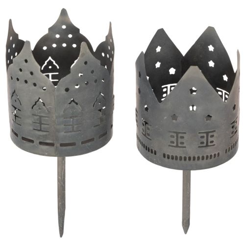 Castiçais para velas pequenas com ponta, em formato de casinha, para velas de pilar, 6 cm, 2 peças comprar | Floristik24.pt