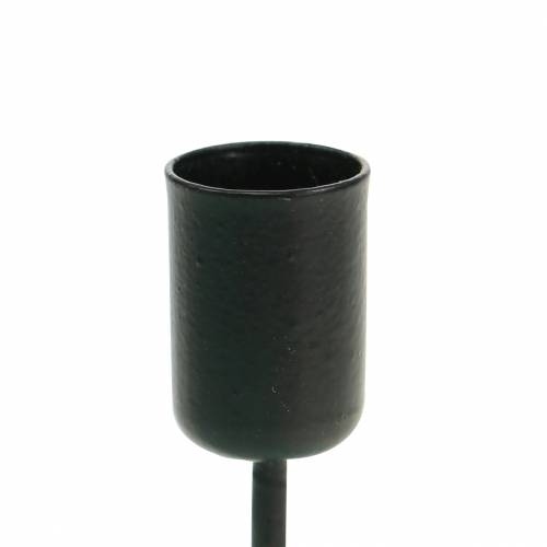 Floristik24 Castiçal pequeno preto Alt.7cm Ø12,5mm 8 un