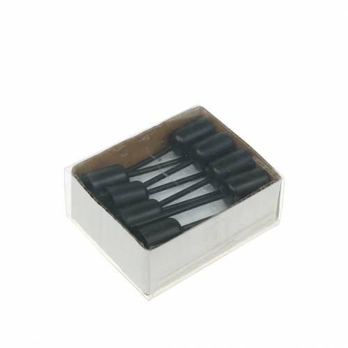 Floristik24 Castiçal pequeno preto Alt.7cm Ø12,5mm 8 un