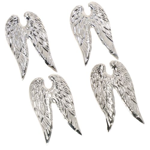 Itens Alfinetes de vela asas de anjo de Natal prata 4×7cm 4 peças