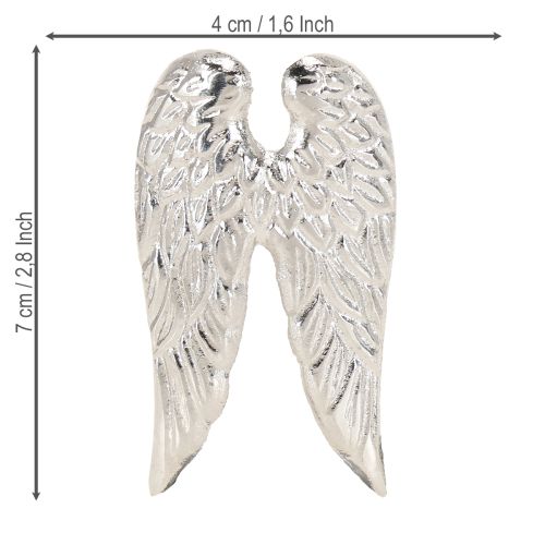 Itens Alfinetes de vela asas de anjo de Natal prata 4×7cm 4 peças