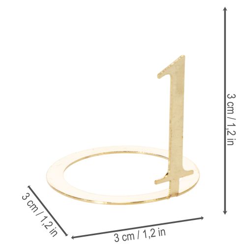 Conjunto de 4 anéis para velas cônicas numeradas para coroa do Advento, 3 cm | Floristik24.pt