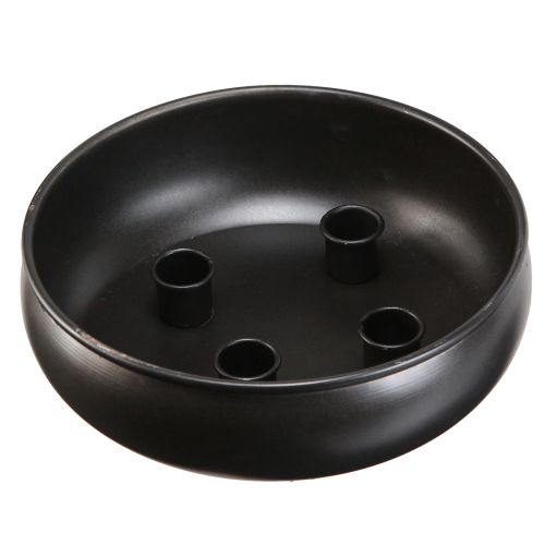 Floristik24 Tigela de vela castiçal preto com ímãs Ø20cm
