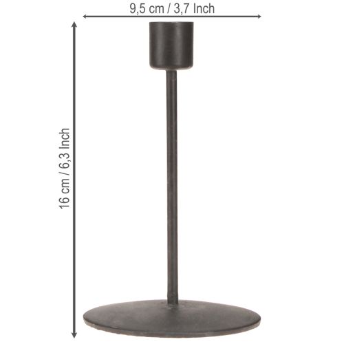 Itens Castiçal de metal antigo marrom H16cm 2 peças