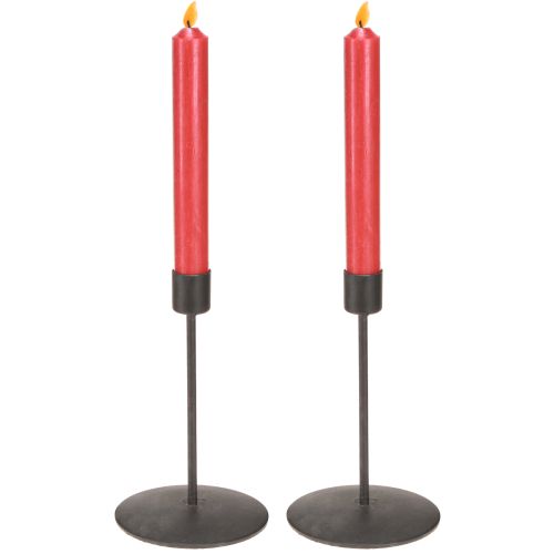 Itens Castiçal de metal antigo marrom H16cm 2 peças