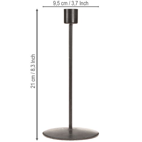 Itens Castiçal antigo marrom H21,5cm 2 peças