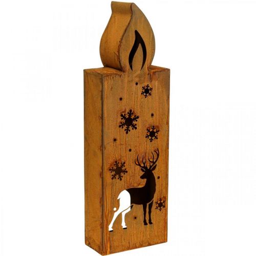 Floristik24 Suporte de luz de chá de pátina de natal cervo 45x14cm