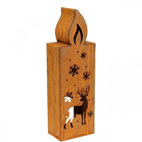 Itens Suporte de luz de chá vela de veado pátina de natal 35x11cm