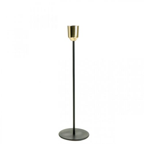 Itens Castiçal dourado / preto, castiçal de metal Alt.29cm Ø2,2cm