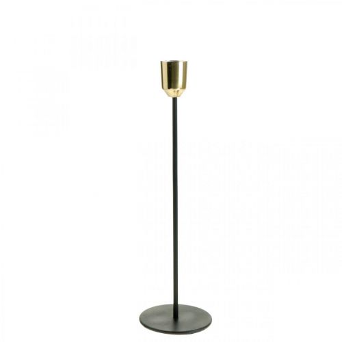 Floristik24 Castiçal dourado / preto, castiçal de metal Alt.29cm Ø2,2cm