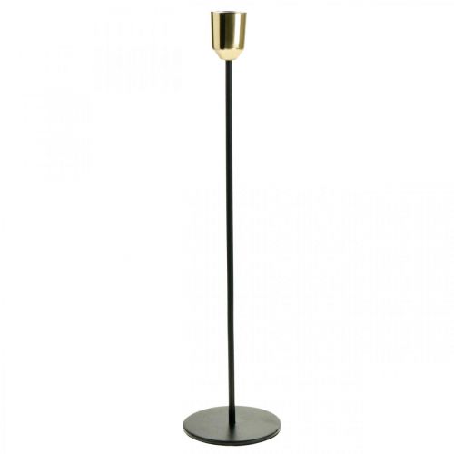 Itens Castiçal, castiçal de metal, dourado / preto Alt.33,5cm Ø2,2cm