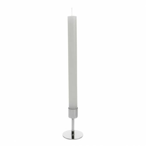Floristik24 Conjunto de castiçais de metal para velas cônicas prata Ø2,2cm Alt.7,3cm 4 peças