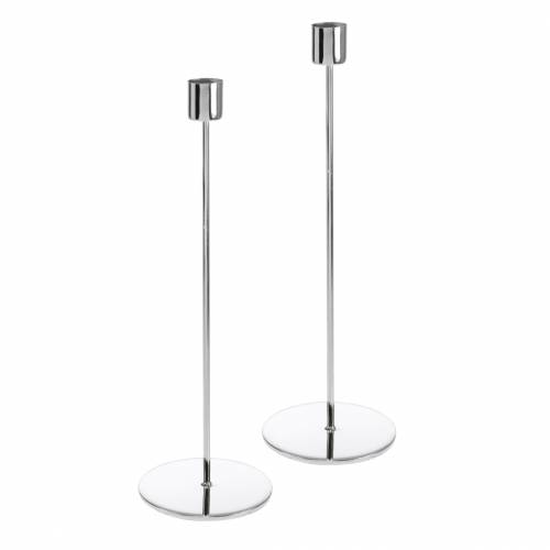 Itens Conjunto de castiçais de metal para velas cônicas prata Ø2,2cm H28cm 2pcs