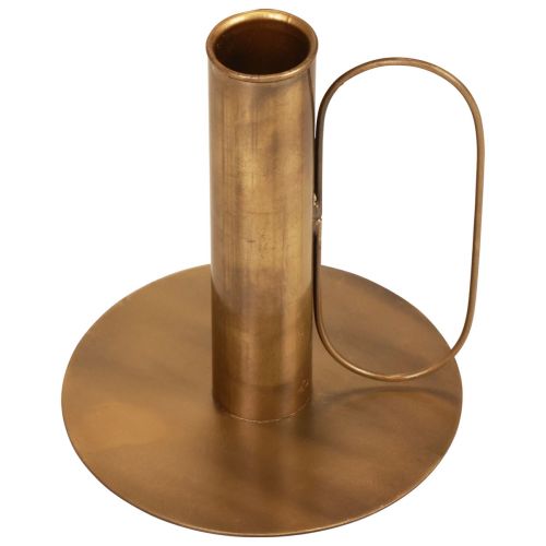 Floristik24 Castiçal de metal estilo latão Ø10cm