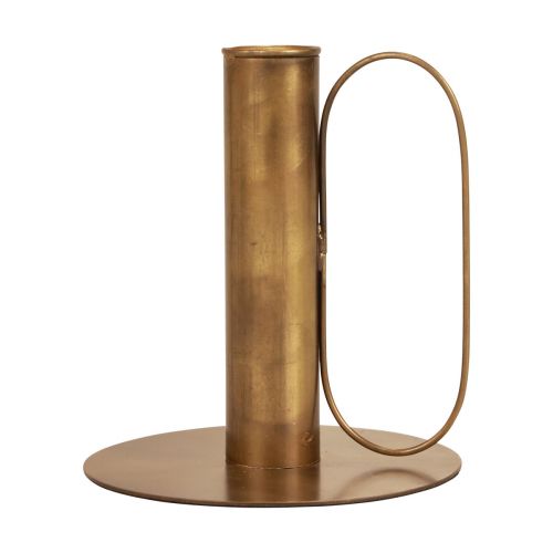 Floristik24 Castiçal de metal estilo latão Ø10cm