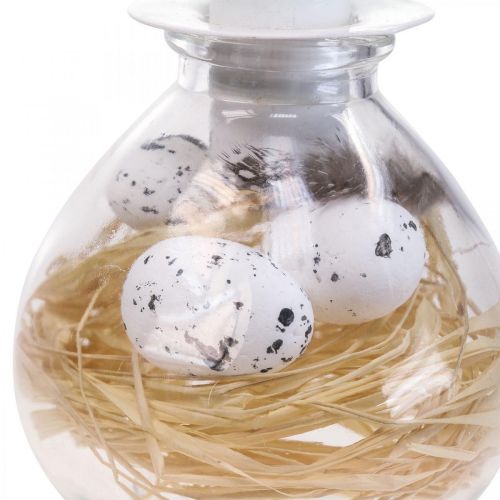 Floristik24 Castiçal Branco Castiçal Vidro Decoração de Páscoa Altura 11cm