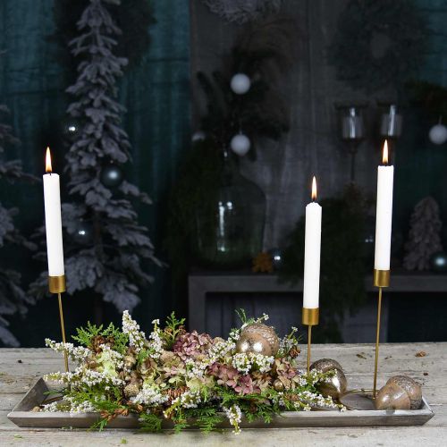 Floristik24 Castiçal castiçal decorativo em metal dourado Ø10cm H20cm