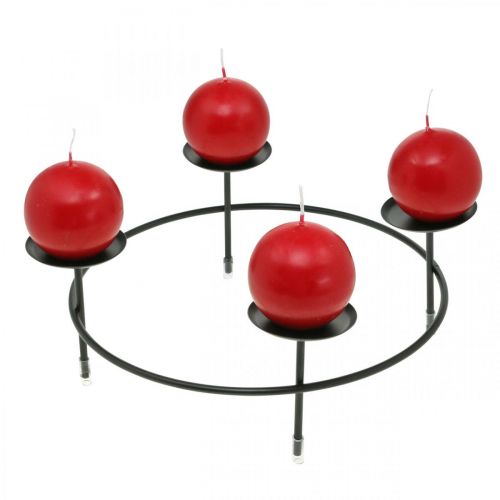 Itens Castiçal para 4 velas decoração de mesa em metal preto Ø23,5cm 2uds